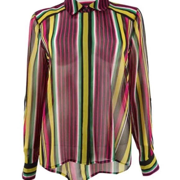 (NWT) INC International Concepts Women's Party Stripe Sheer Top Plus Size 2X - Picture 2 of 14